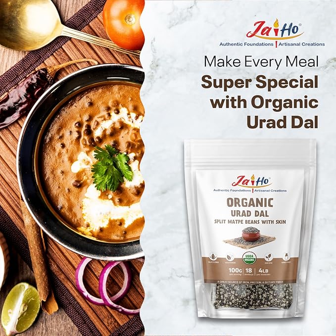Jai Ho Certified Organic Kabuli Chana Garbanzo Beans 4 lb | Chickpeas Lentils | Indian Kabuli Chole