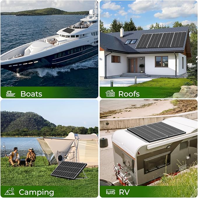 Bifacial 800 Watt Solar Panels 200 Watt Solar Panel 4 Pack 18BB Monocrystalline A+ Cell