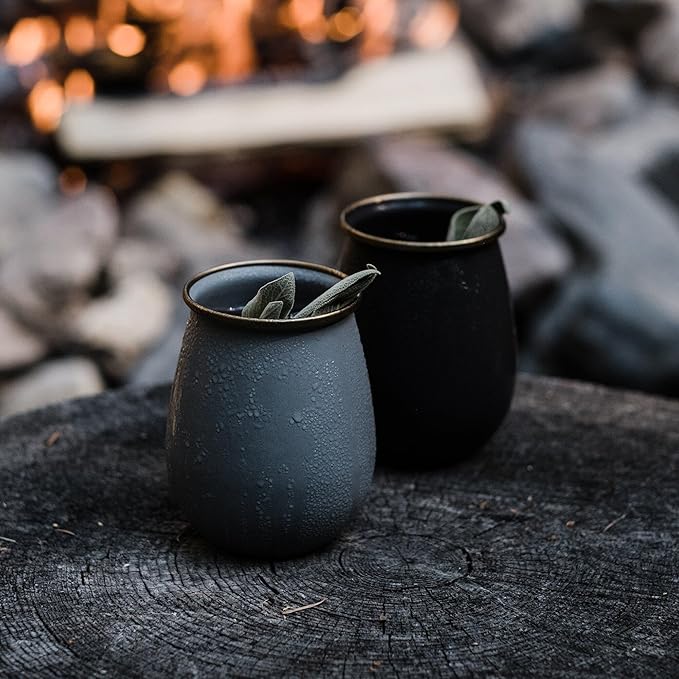 Barebones Enamel Tumblers Set of 2 - Vintage-inspired Design - Durable and Suitable for Outdoor
