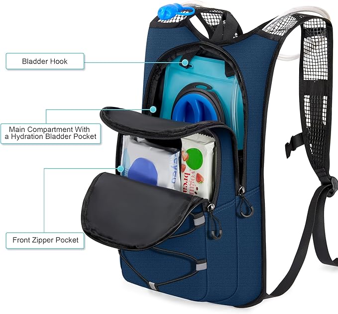 Hydration Backpack - Lightweight Water Backpack with 2L Water Bladder Bag, Running Hydration Vest