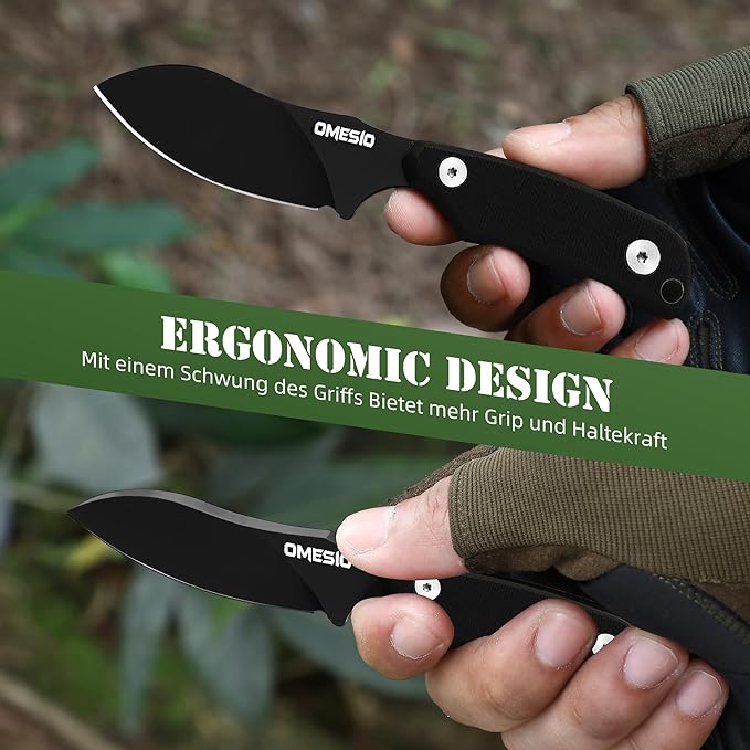 Omesio Neck Knife, 5.82" Small Fixed Blade Tactical Knife, Compact Full Tang EDC Neck Knife with