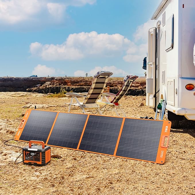 EBL 200W Portable Solar Panel for Power Station, Waterproof IP65 Foldable Solar Panel with MC-4