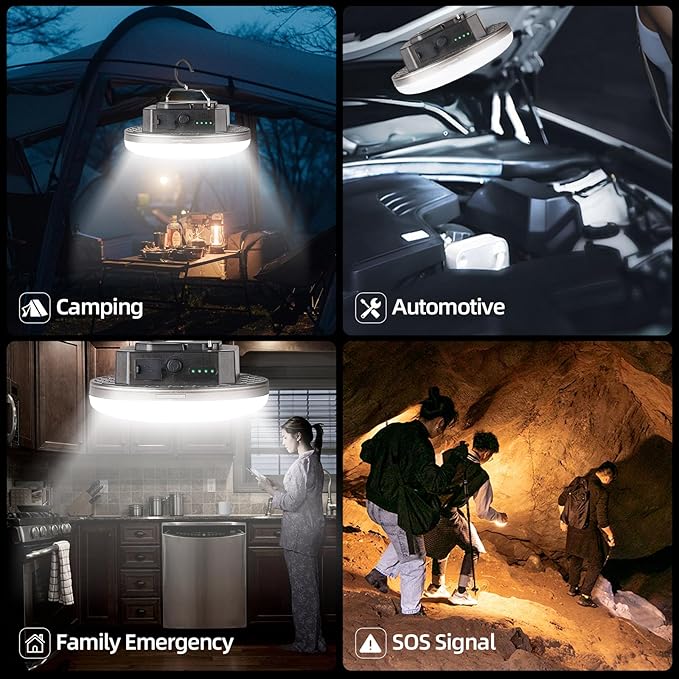 Transparent Portable Rechargeable LED Camping Lights,Waterproof Outdoor Light with 5000Lm,Super