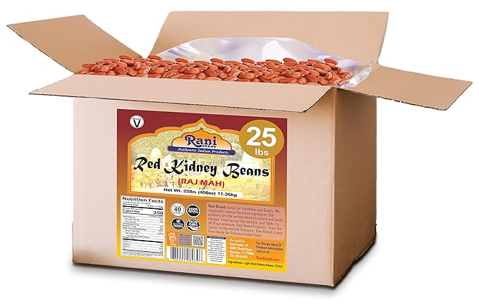 Rani Red Kidney Beans, Light 400oz (25lbs) 11.36kg Bulk Box ~ All Natural | Vegan | Gluten Friendly