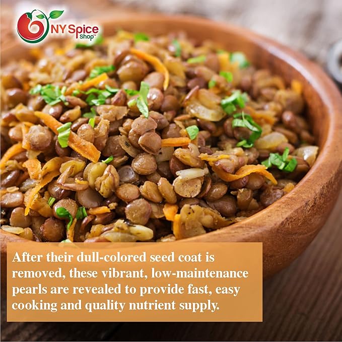 NY SPICE SHOP BROWN LENTIL (WHOLE RED) ??3 lbs. (Pound) Desi Masoor (Masur) Whole - Brown Lentils