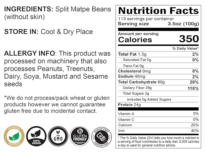 Rani Urid/Urad Dal (Split Matpe Beans Skinless) Indian Lentils 400oz (25lbs) 11.36kg Bulk Box ~ All