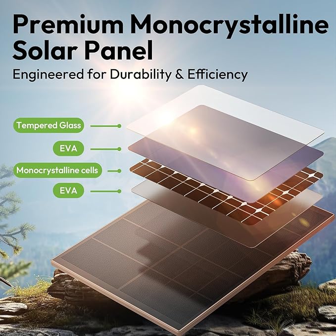 8W Solar Panel for Trail Camera with Build-in 72Wh Rechargeable Battery, Comes with 360°Adjustable