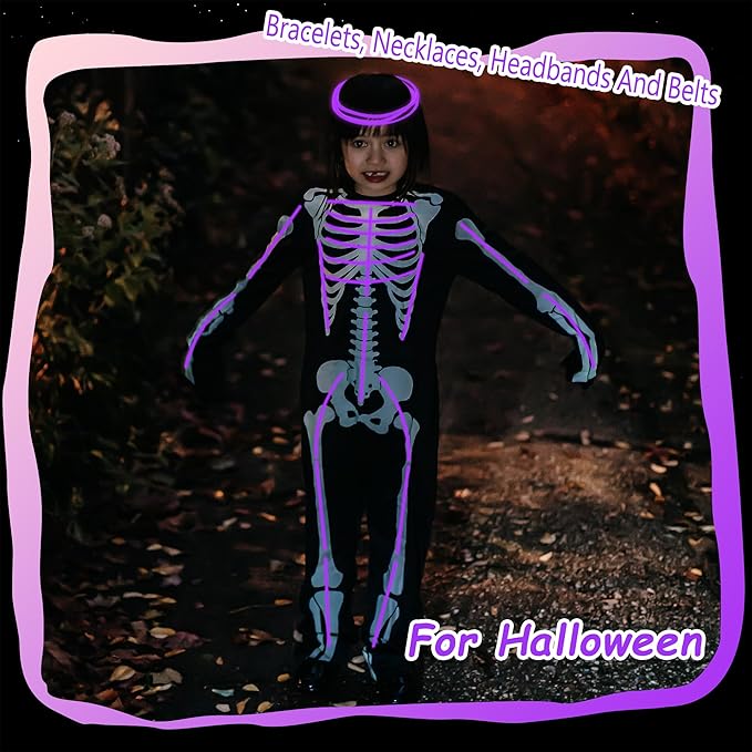 100 pk 8" Purple Glow Sticks Bulk Party Favors, Light up Glow Necklaces & Bracelets in the Dark