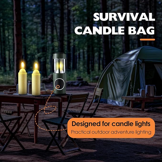 15 Pcs 15H Natural Beeswax Candles for Candle Lanterns, Emergency Candle for Outdoor Survival