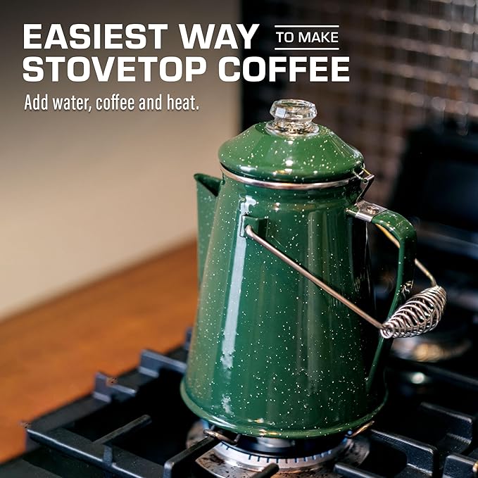 COLETTI Classic Percolator Coffee Pot — Camping Coffee Percolator, Campfire Coffee Pot – Camping
