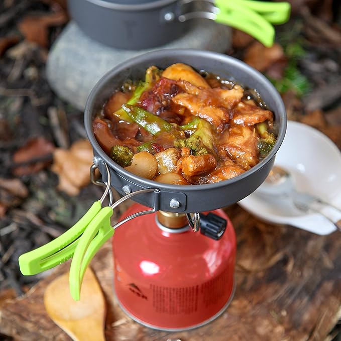 MalloMe Camping Cookware Mess Kit for Backpacking Gear ??Camping Cooking Set - Camping Pots and