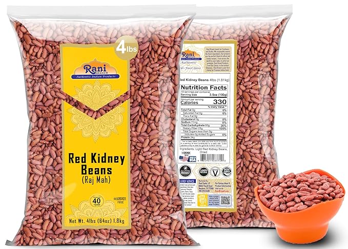 Rani Red Kidney Beans, Light 64oz (4lbs) 1.81kg ~ Pack of 2~128oz (8lbs) 3.63kg Total ~ All Natural