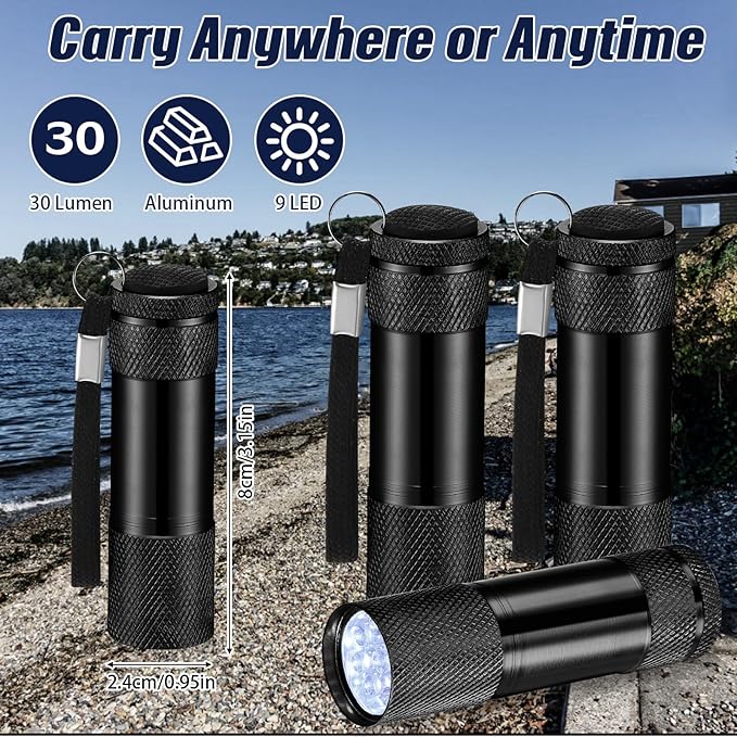VIHOSE 20 Pcs Mini Flashlights Bulk, Bright Aluminum Handheld Flash Light with Lanyard Small LED