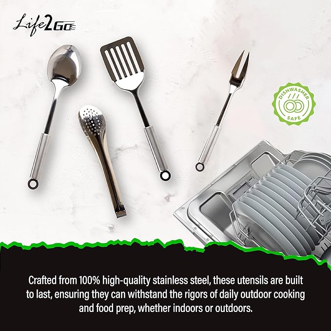 12 Pcs Camp Cooking Utensil Set & Outdoor Kitchen Gear Cookware Kit, Portable Compact Carry Case