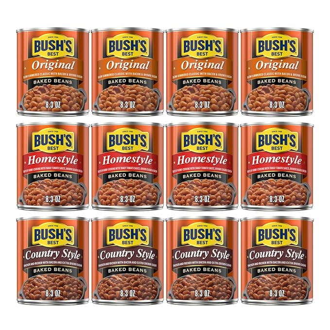 Bush's Best Baked Beans, Country Home, 4 Country Style (8.3oz), 4 Original (8.3oz), 4 Homestyle