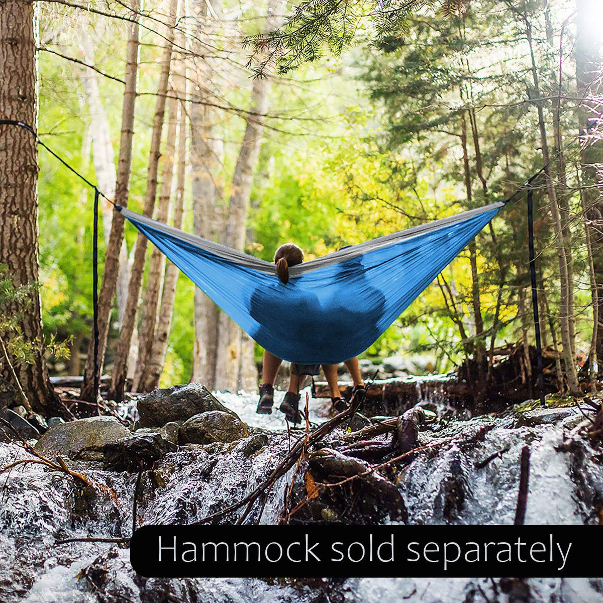 Pro Venture Hammock Straps and 2 Carabiners, 30+2 Loops, 1200lbs Breaking Strength (500lbs Rated) |