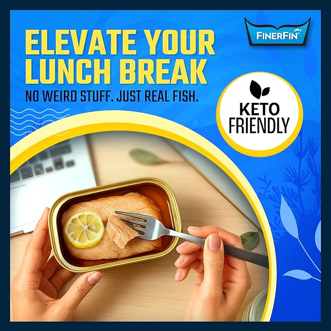 FinerFin Yellowfin Tuna Salad in Organic Olive Oil | Zesty Lemon Flavor | Premium Canned Tuna Fish