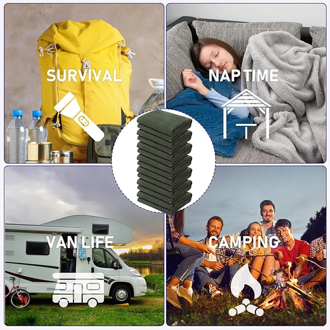 Preboun 6 Pcs First Aid Fire Retardant Blanket Military Blanket 60" x 80" Survival Blanket for