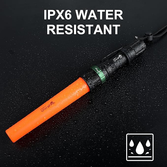 ULTRAFIRE 2pc 11-Inch Signal Traffic Wand Safty LED Flashlight 250 Lumen, Red Flashing Mode, Wrist