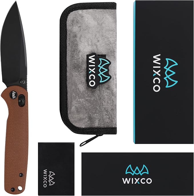 Folding Pocket Knife, 3.23" 14C28N Blade EDC Knife with Clip and Crossbar Lock, Small Pocket Knife