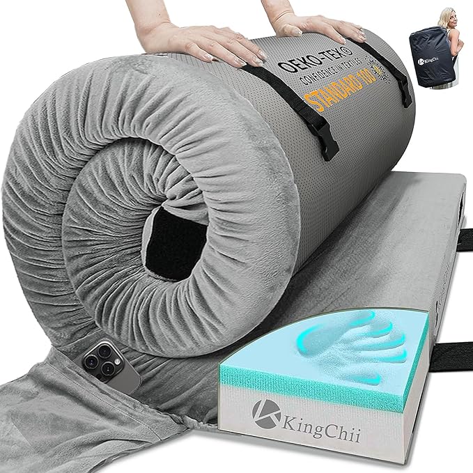 KingChii CertiPUR-US Memory Foam Camping Mattress, Portable Roll Up Travel Car Camping Mattress
