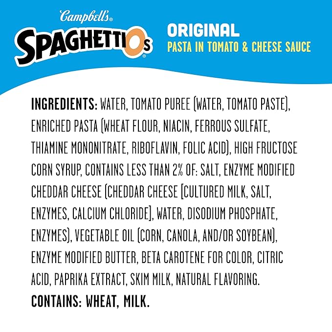SpaghettiOs Original Canned Pasta, Healthy Snack for Kids and Adults, 22.4 OZ Can (Pack of 12)
