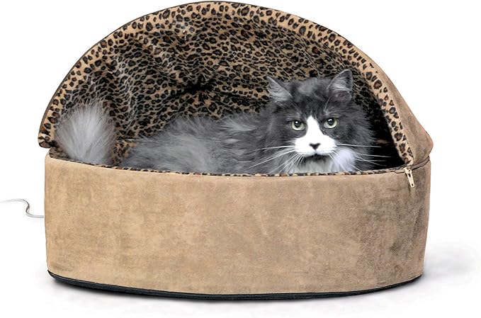K&H Pet Products Thermo-Kitty Bed Deluxe Heated Cat Bed for Large Kitties - Indoor Heated Pet Bed