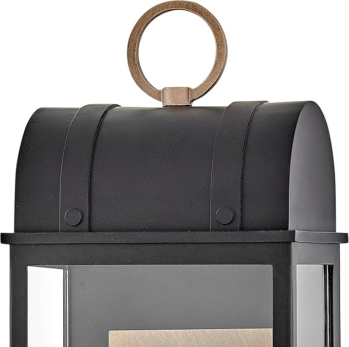 Hinkley Campbell Two Light Medium Outdoor Wall Mount Lantern - Wet Rated, Aluminum - Black Finish