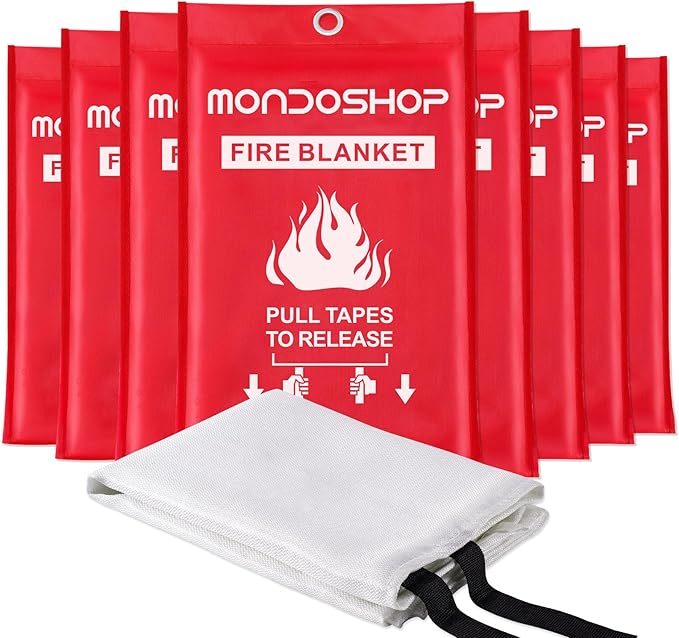 Emergency Fire Blanket for Camping Grill - Mondoshop Fire Retardant Blankets for Home Kitchen