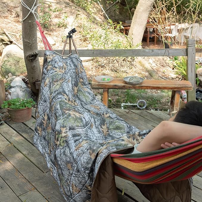 Poncho Liner Military Insulation Outdoor Camping Blanket for Travel, Beach, Grass, Picnic, Car