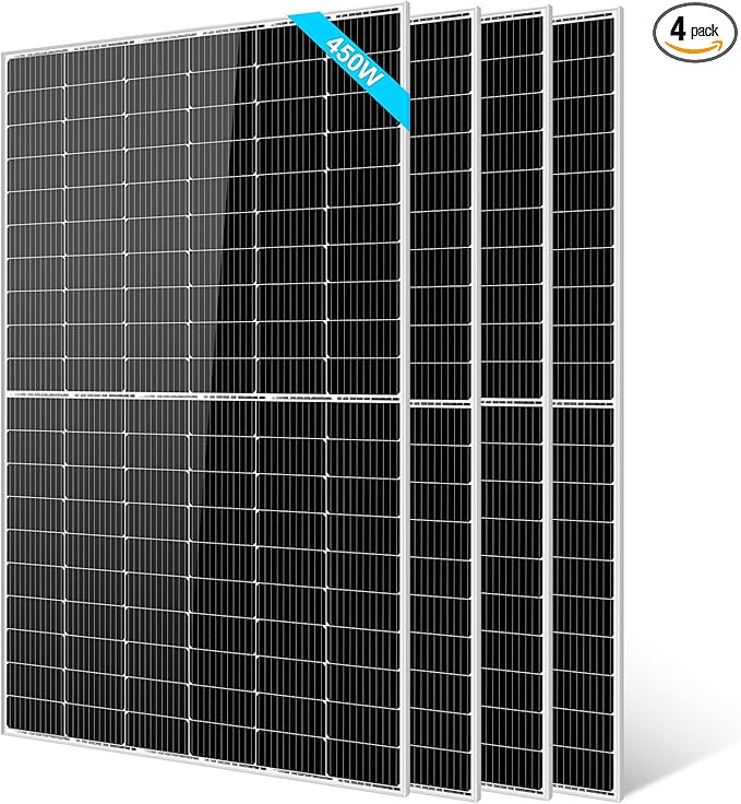 SUNGOLDPOWER UL61730 450W Solar Panel 4PCS,Monocrystalline,Grade A Solar Cell,IP68 High Efficiency