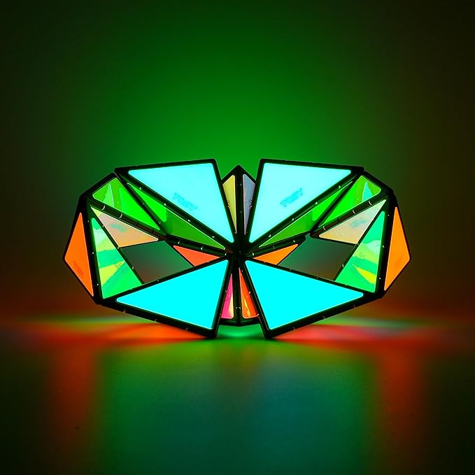 TOSY Magnet Pyramid Glow - 1 Cube Transforms into 1 Billion Shapes, 12 Pieces, 243 Rare Earth