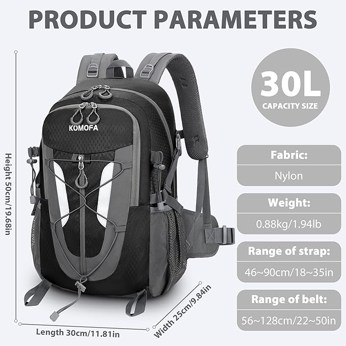 Hiking Backpack 30L Lightweight Travel Daypack Small Day Pack for Men Women Outdoor Camping