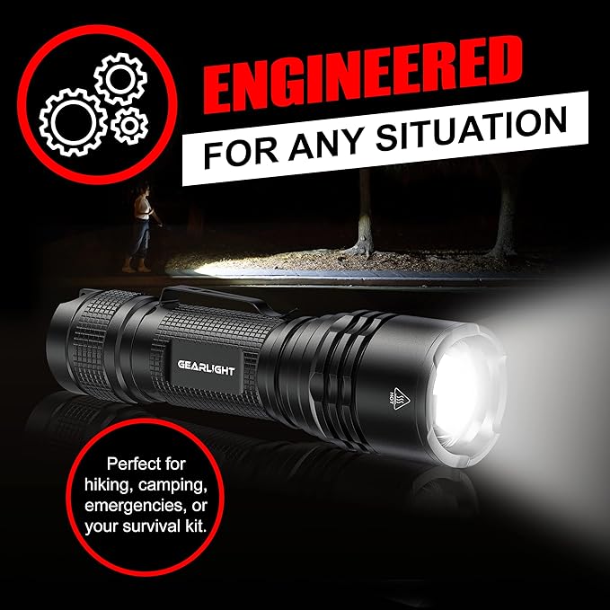 GearLight LED Tactical Flashlights High Lumens - Mini Flashlights for EDC Carry - Compact Powerful