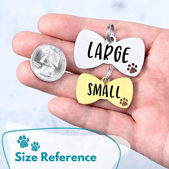 Ultra Joys Dog Tags Personalized for Pets - Hollow Paw Custom Pet ID Tag - Engraved Dog Tag for