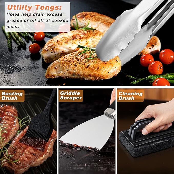 27 PCS Griddle Accessories Kit, Flat Top Grill Accessories Set for Camping, Professional Grill