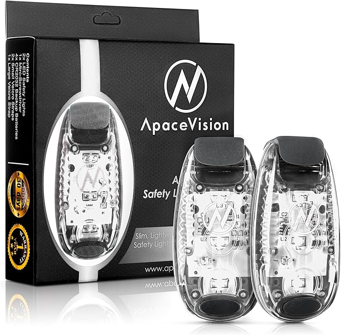 LED Safety Light (2 Pack) - Clip On Strobe/Running Lights for Runners, Dog, Bike, Walking, Boat