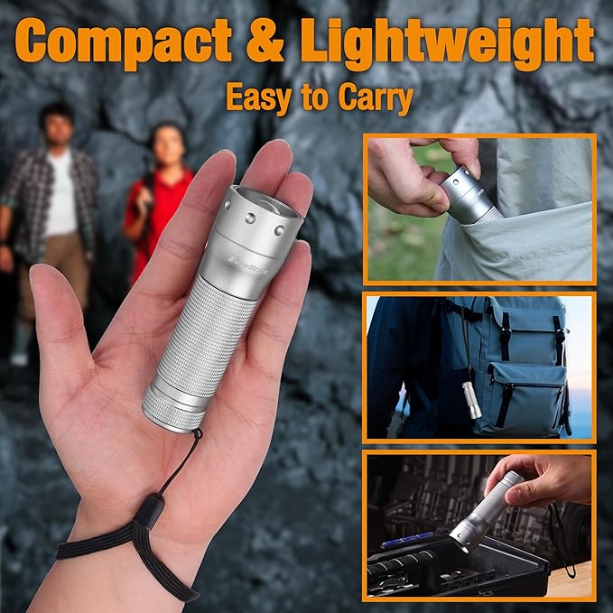 EverBrite Mini LED Flashlight, Zoomable High Lumens 350LM, 3 Modes, 3AAA Batteries Included