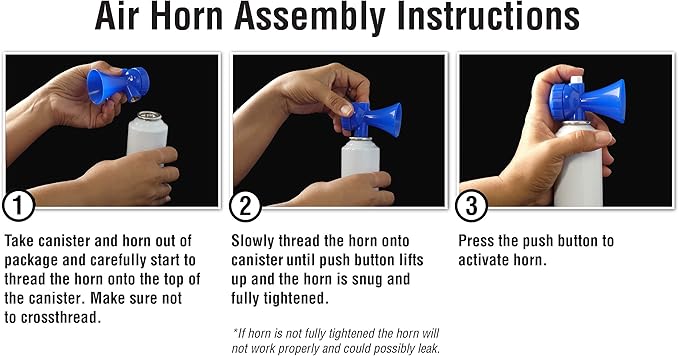 3.5oz Air Horn, Very Loud! Ideal for Marine and Boating, Hiking, Camping, Sports Events, Protect
