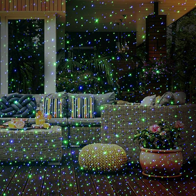 Poeland Garden Lights Moving Laser Christmas Lights Firefly Star Projector for Home and Garden