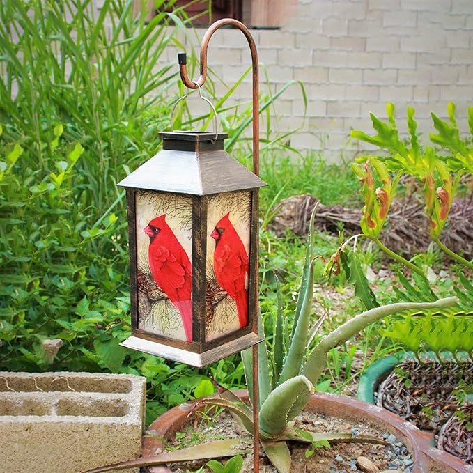 Solar Lanterns, Outdoor Hanging Lanterns Waterproof LED Solar Cardinal Lights Tabletop Lamp for