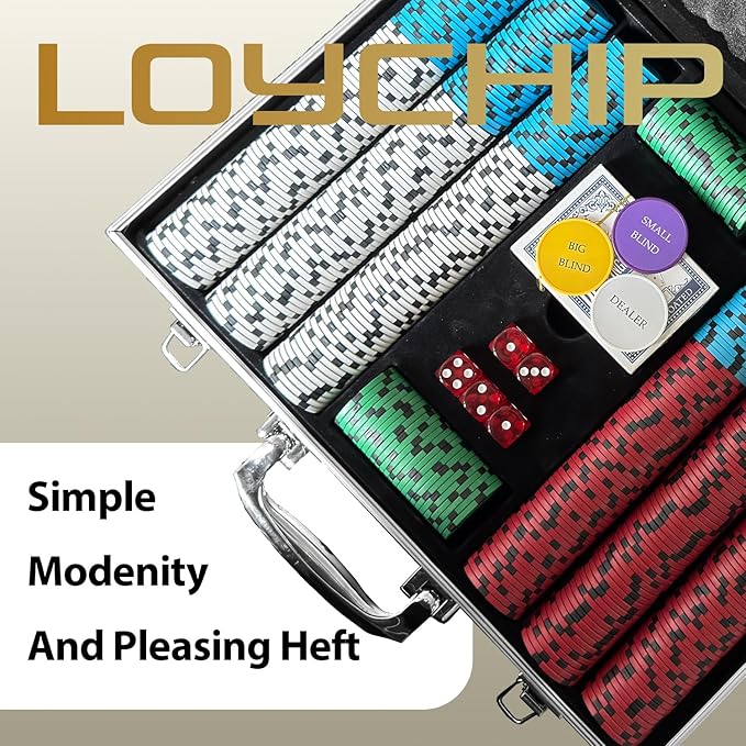 Poker Set 500-pcs with Aluminum Carrying Case & 11.5g Professional Weight Chips 2 Decks Plus 5