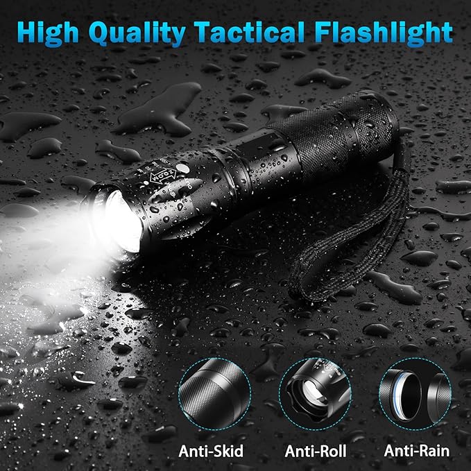6Pack LED Flashlights High Lumens, 5Mode Tactical Flashlight for Home, Small Flashlights Powerful