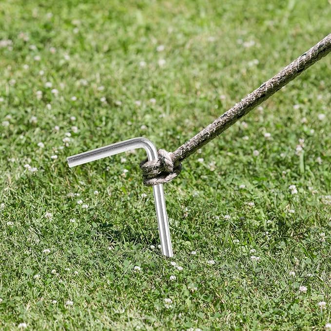 MIVIDE 100 Pack 8.26 inch Tent Stakes, Galvanized Steel Metal Tent Stakes Pegs, Garden Stakes