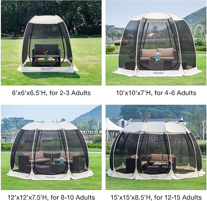 Alvantor Pop Up Screen Tent House Room Instant Outdoor Camping Canopy Sun Shelter Gazebo for Patio