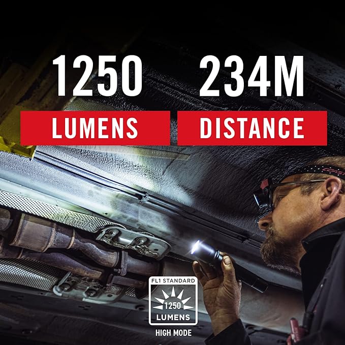 Coast TX17R 1250 Lumen Rechargeable Long Range Tactical LED Flashlight with Spot and Flood Beams