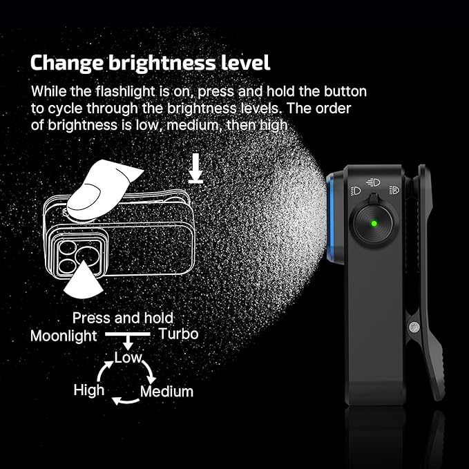 OLIGHT Oclip Pro EDC Flashlight Clip-on Light, Rechargeable 500 Lumens with Three Lighting