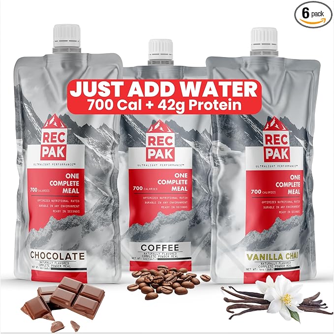 RecPak Performance Ultralight Instant Meals For Your Next Adventure | 700 Cal 42g Protein I Variety