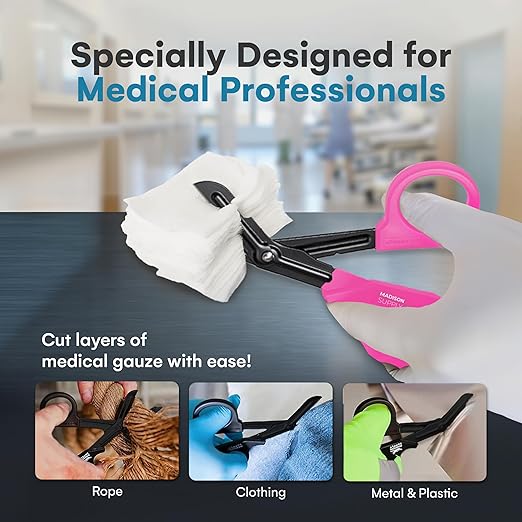 Madison Supply Medical Scissors, EMT and Trauma Shears - 7.5 Inch Quality Stainless Steel Bandage