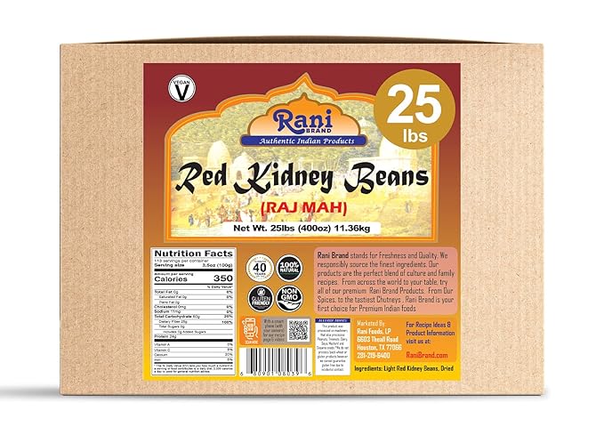 Rani Red Kidney Beans, Light 400oz (25lbs) 11.36kg Bulk Box ~ All Natural | Vegan | Gluten Friendly